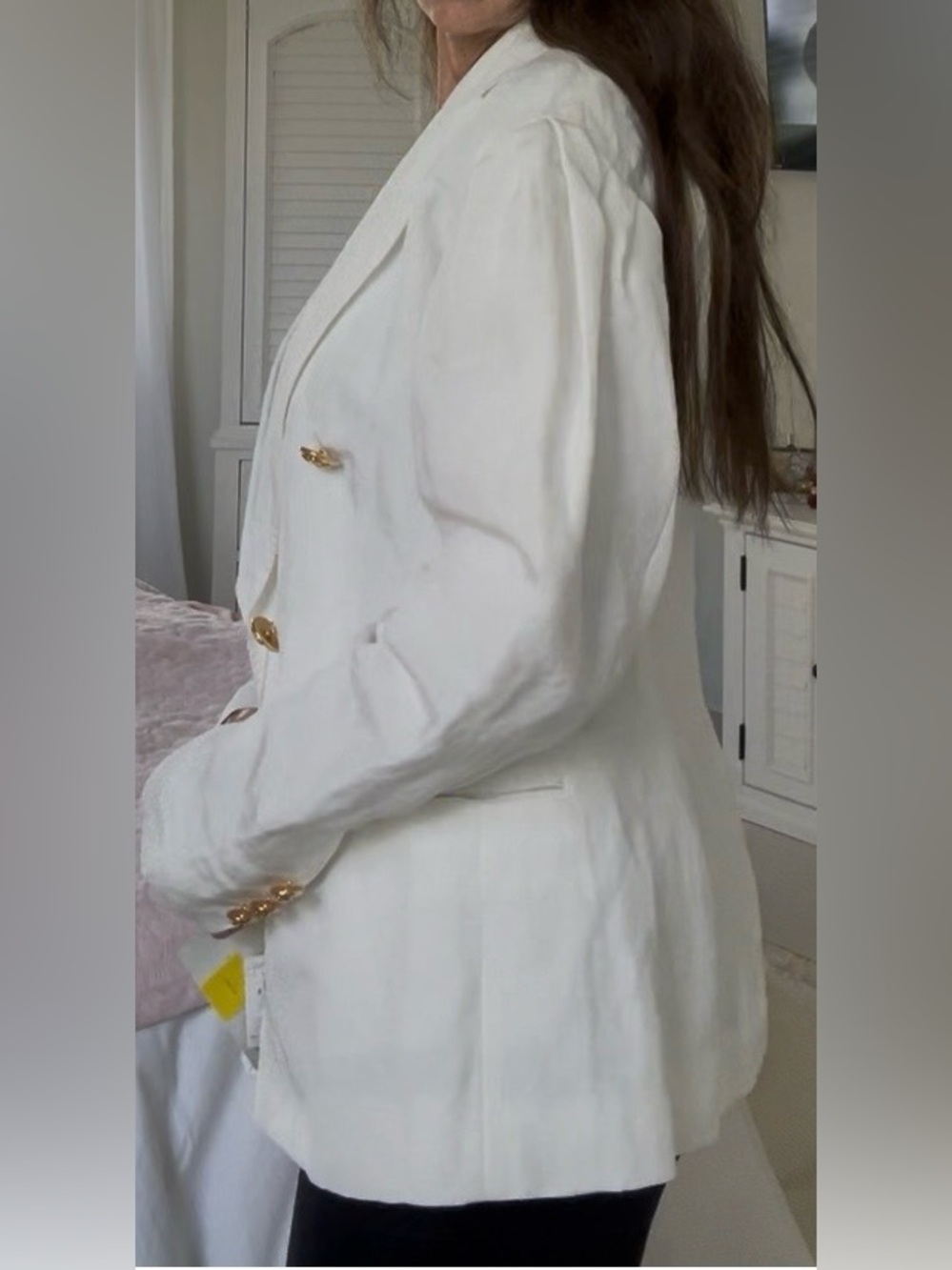 Moschino Cream Blazer with Gold Chain Detail - Picture 3 of 8